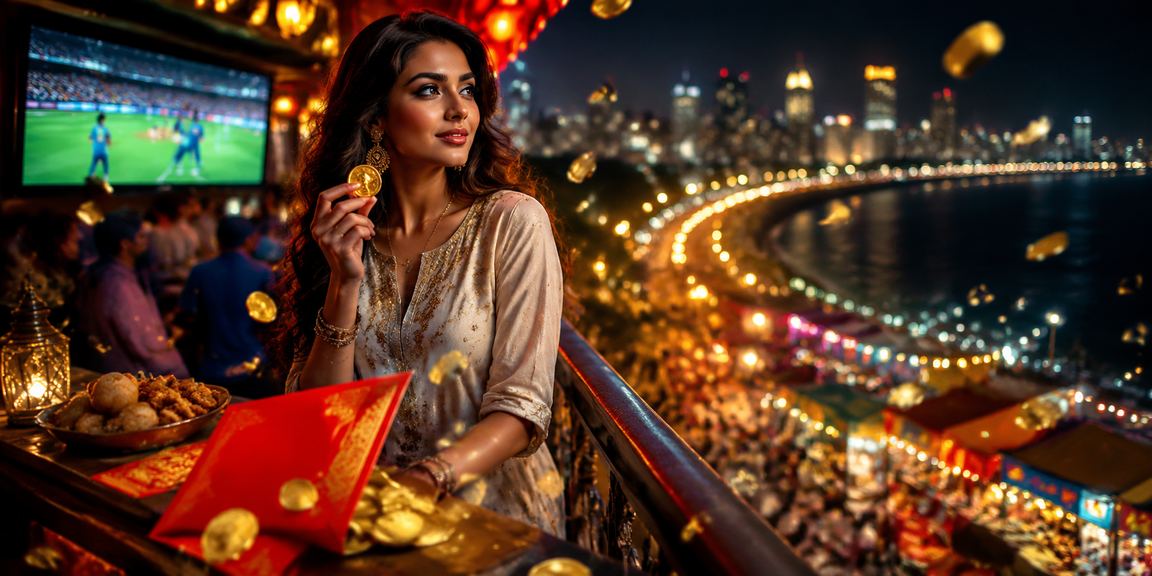 Indian woman betting on cricket in traditional attire